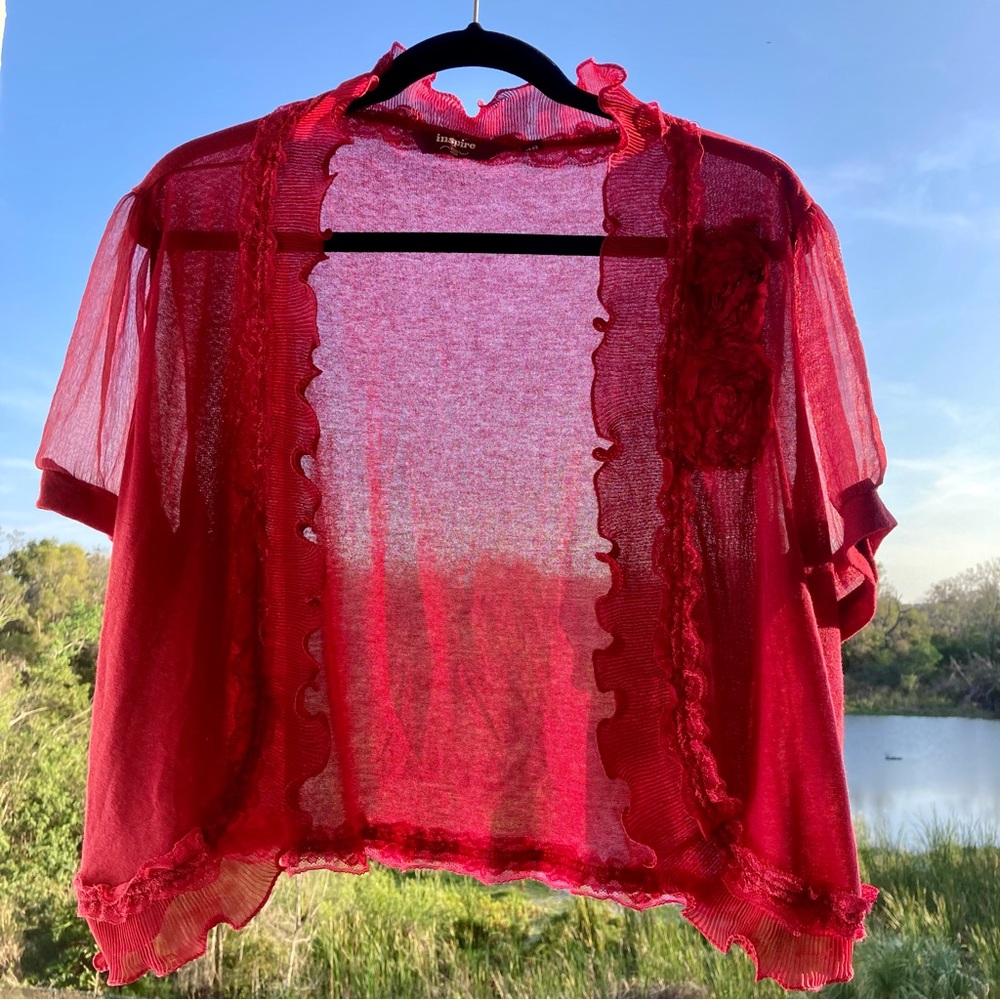 inspire new look top burgundy vintage retro style Size: UK 20 US 16